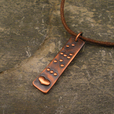 Braille love pendant