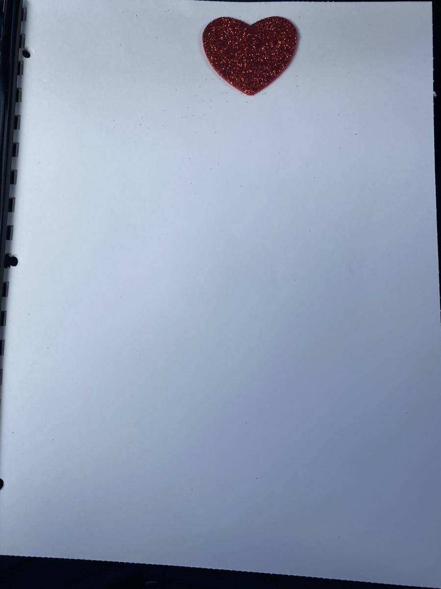 Tactile heart at top of page