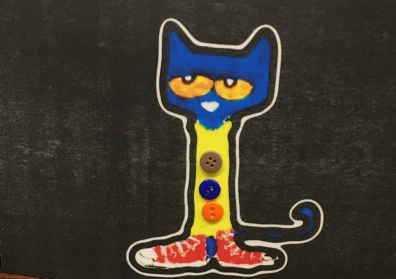 Pete the Cat with yellow shirt and buttons