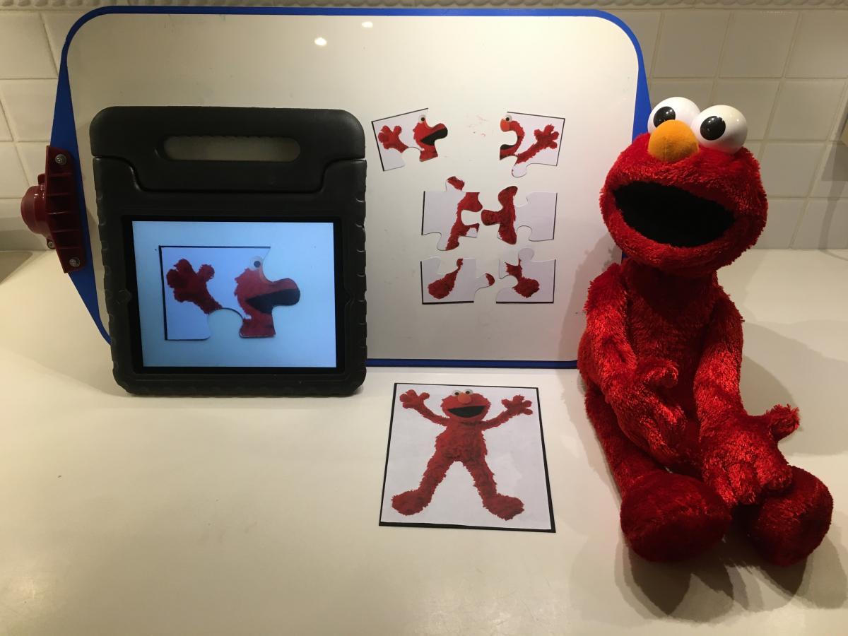 Elmo puzzle with 6 pieces