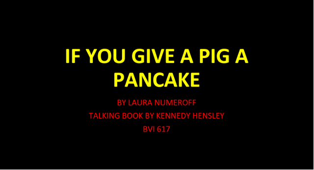 Click to play the talking book. Title slide of