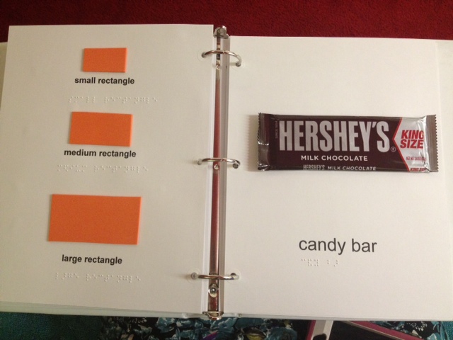 small, medium, and large orange rectangles. hershey candy bar