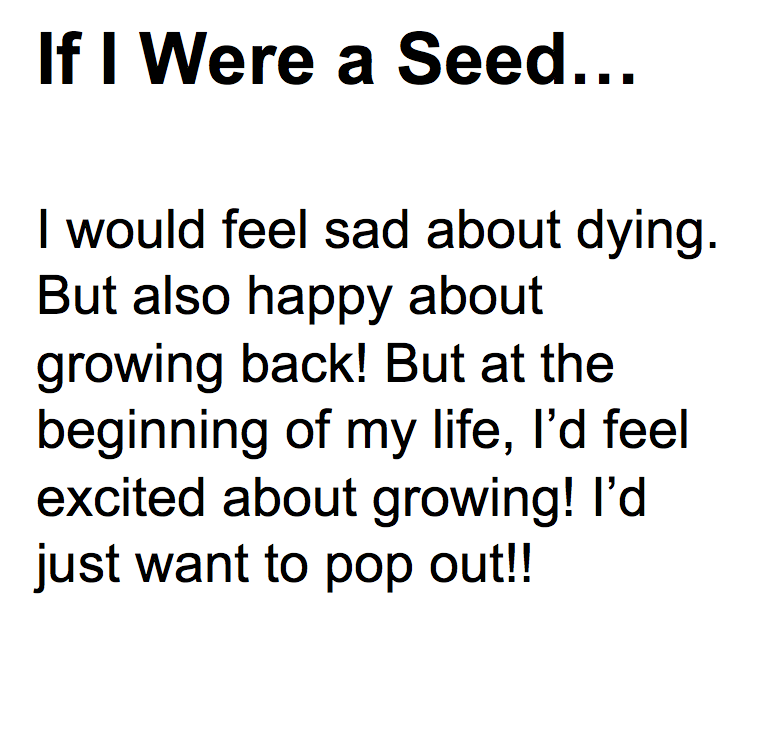If I were a seed