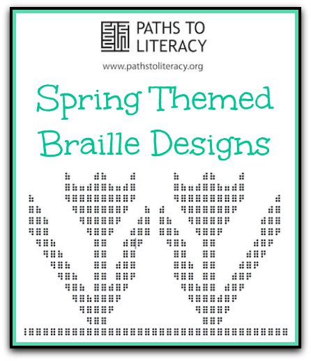 collage of spring-themed braille designs