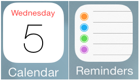 Application icon with date and notepad lines with text Calendar and Reminders