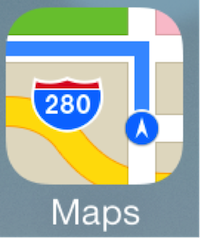 Application icon with a street map and text 