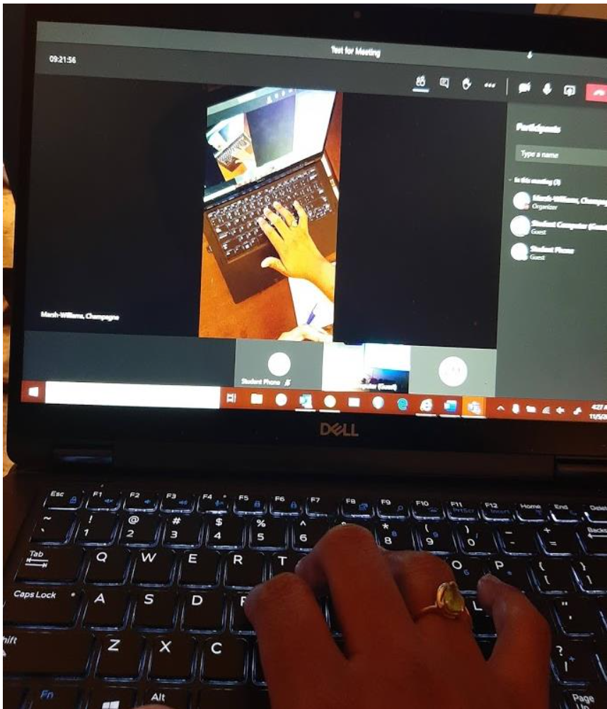 Testing view on laptop