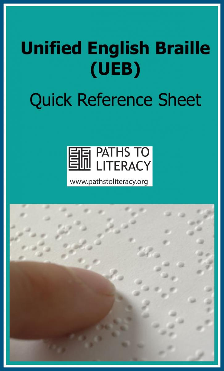 Unified English Braille(UEB) quick reference sheet