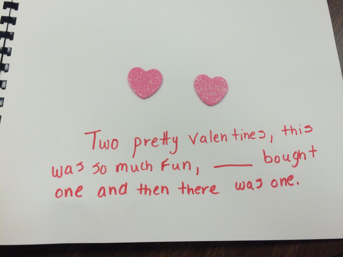 Two pretty valentines, this was so much fun, __ bought one and then there was one.