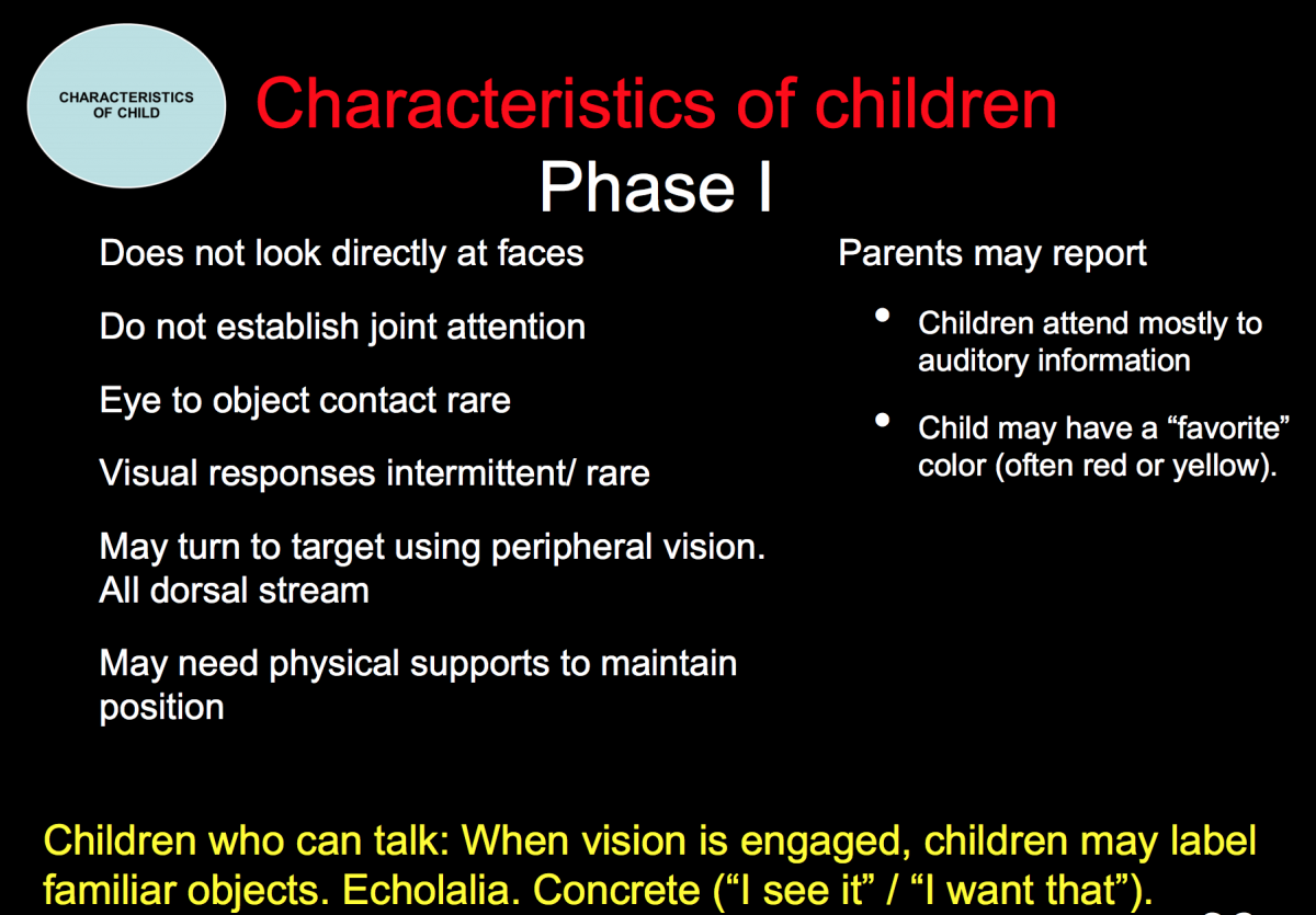 Powerpoint slide:  Characteristics of children in Phase I