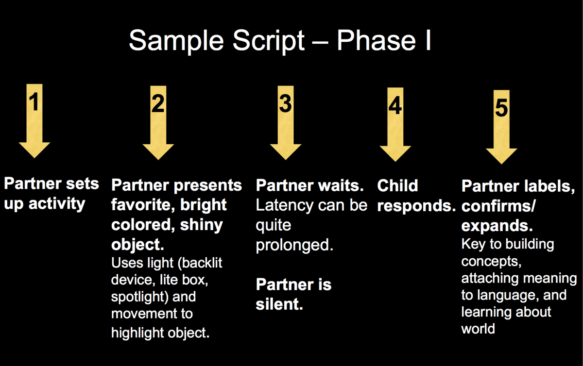 Powerpoint slide:  Sample script for child in Phase I