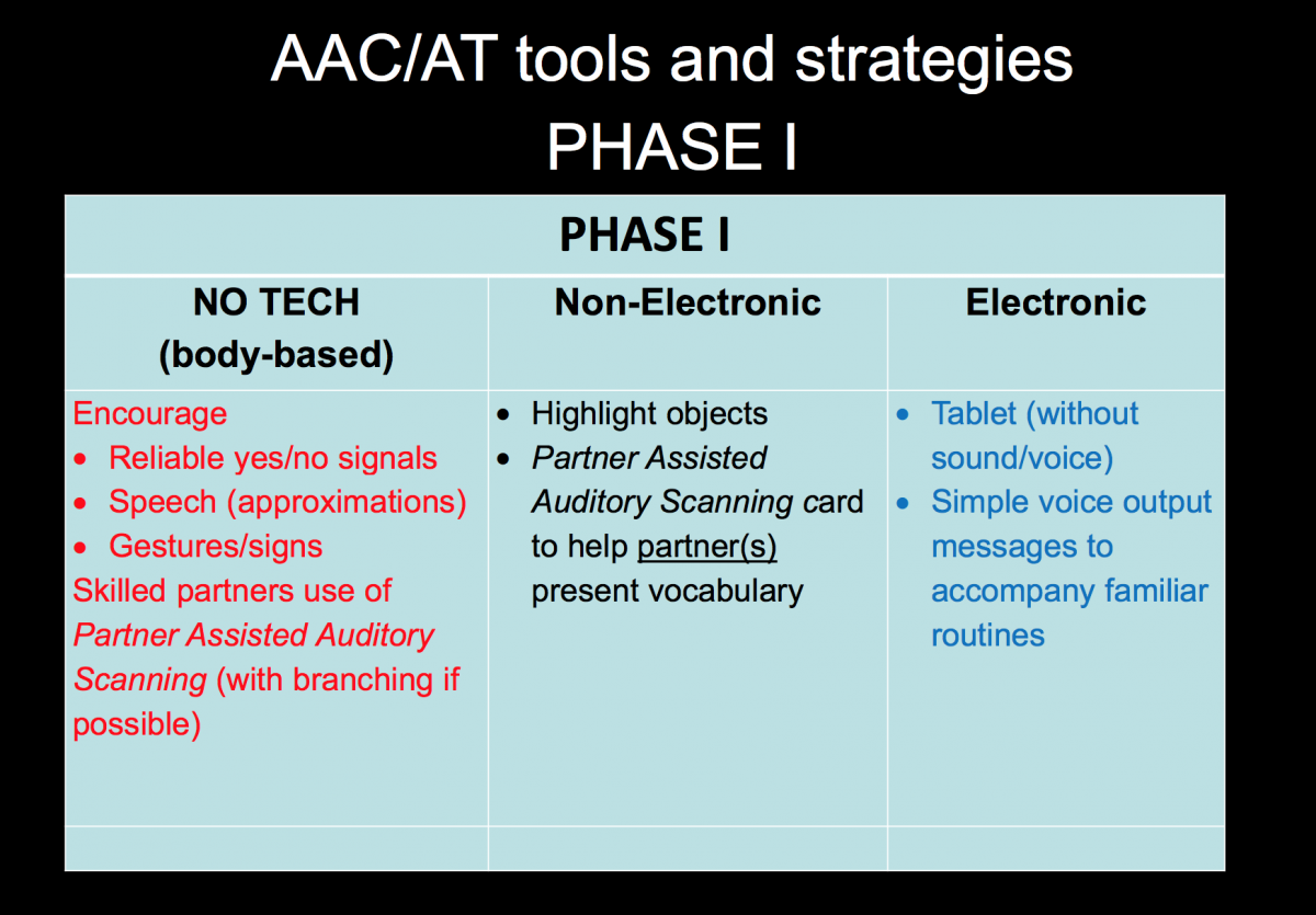 Powerpoint slide:  AAC/AT Tools and Strategies: Phase I