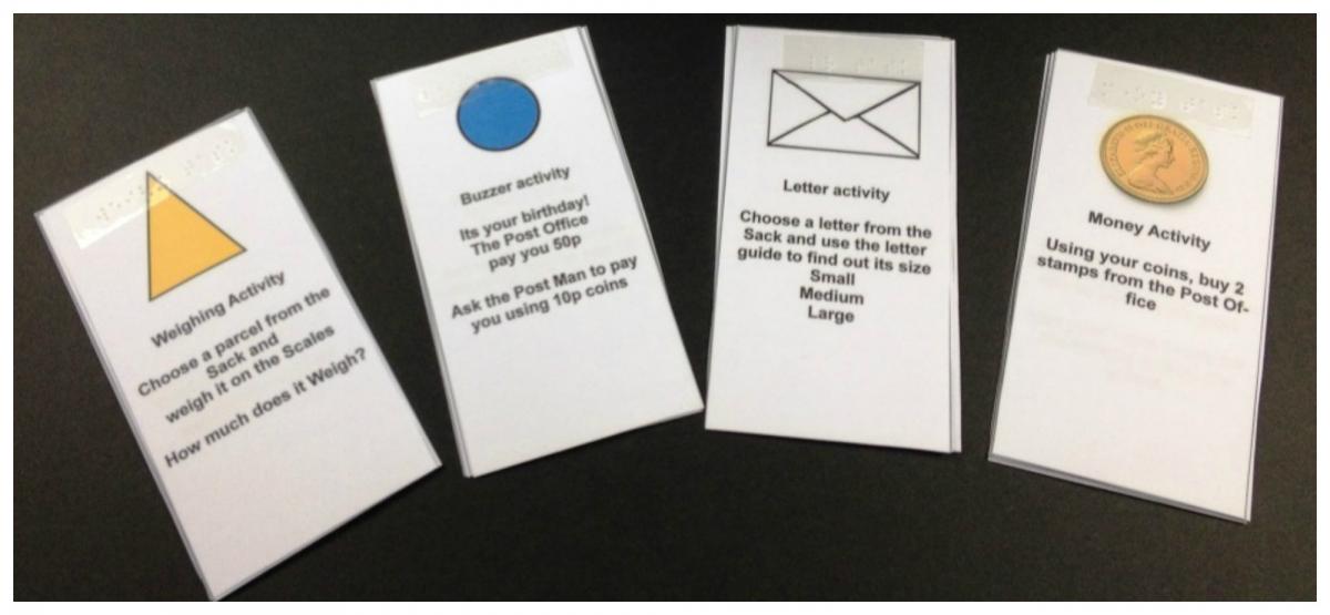 Click to enlarge. activity cards for game