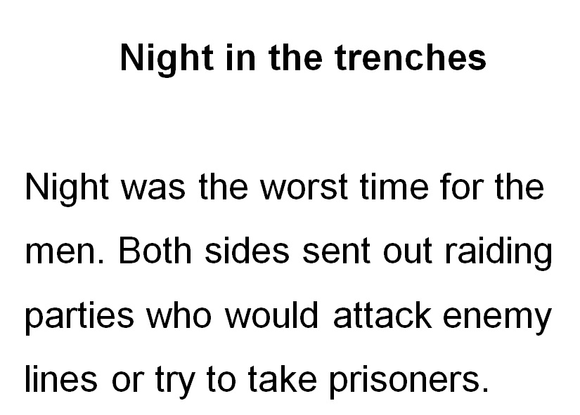 adapted night in the trenches worksheet