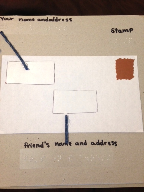Addressing envelope using tactile symbols and braille