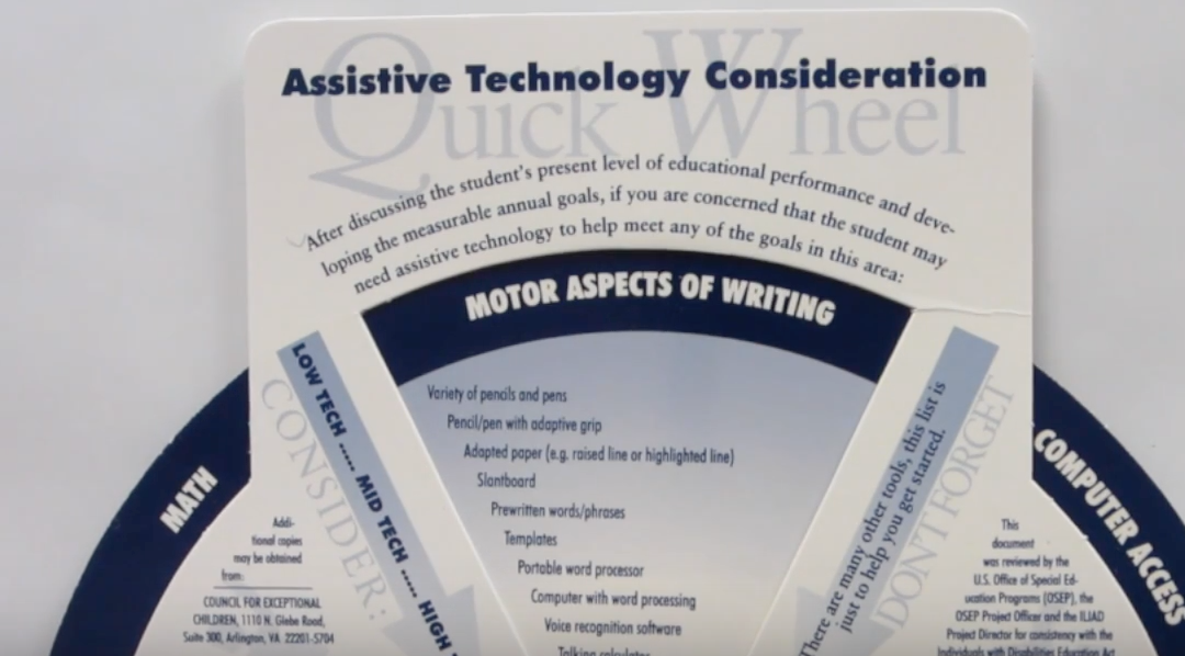 Assistive Technology Consideration Quick Wheel