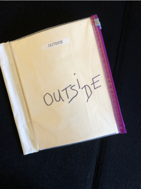 Sample cover with word “outside”.