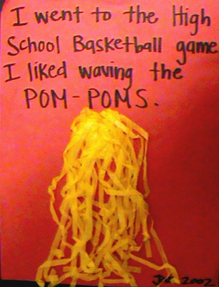 I went to the High School Basketball game.  I liked waving the POM-POMS.