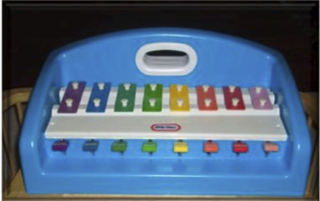piano / xylophone with multicolored keys