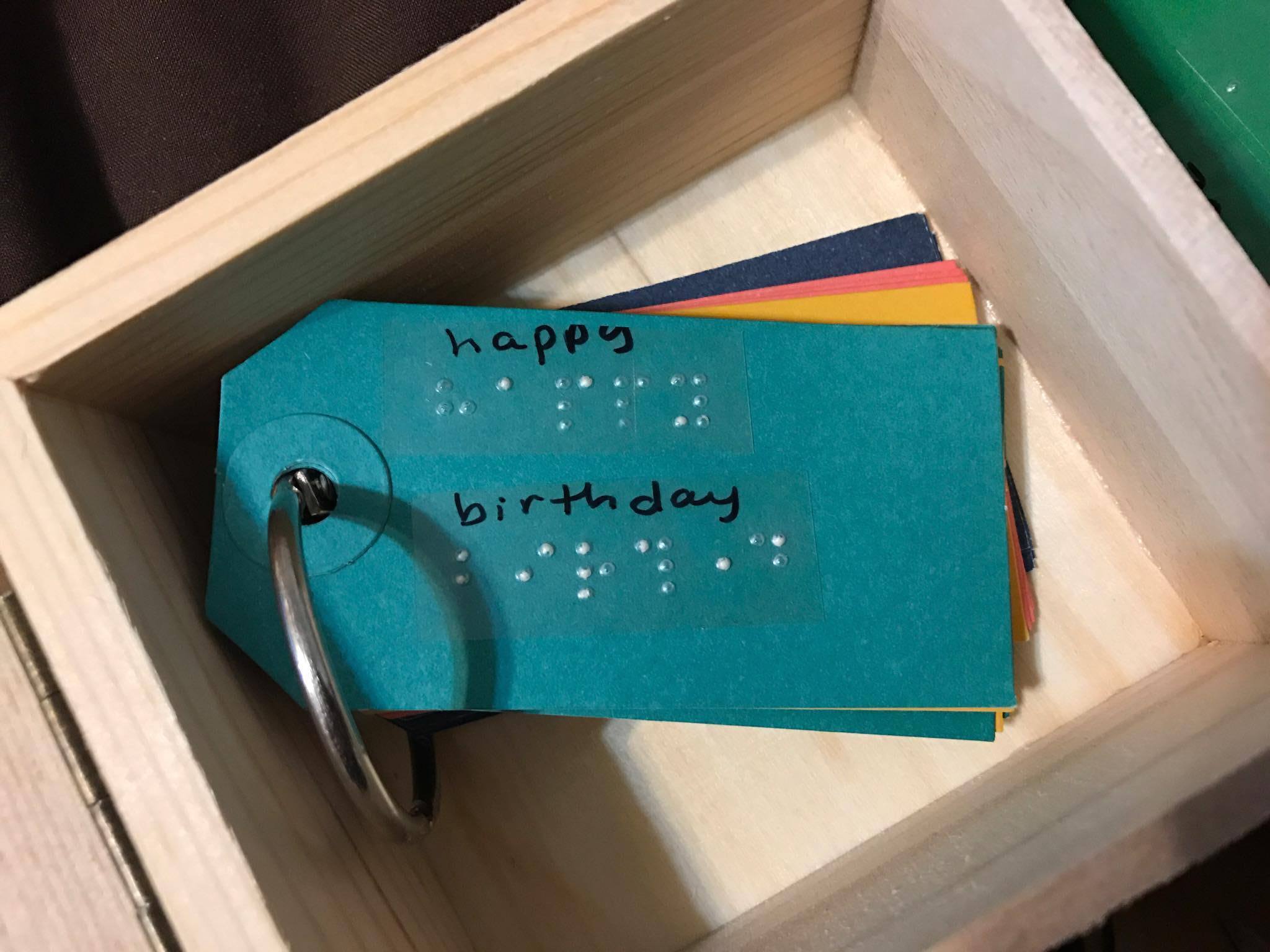 Birthday tags with braille