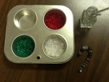 Materials for beaded candy canes