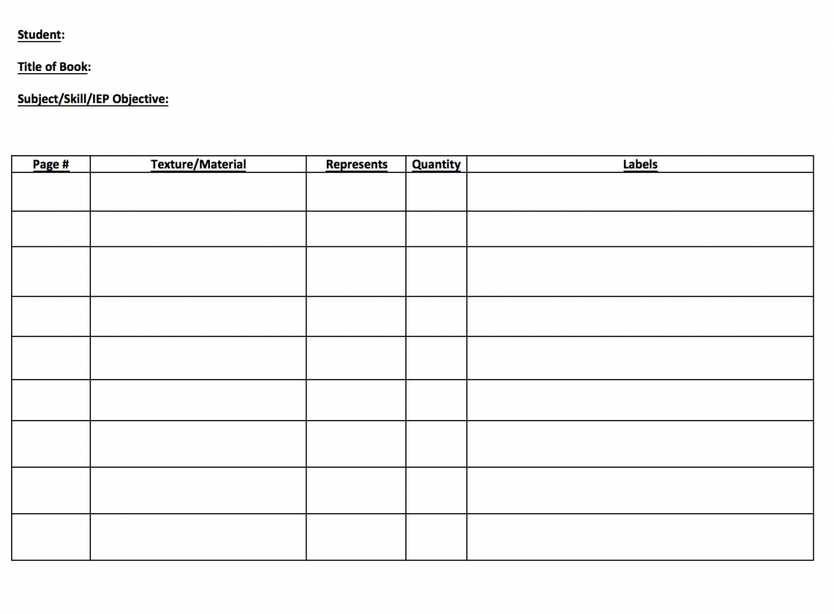 Blank Book Making Planning Sheet