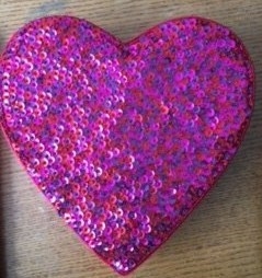 heart shape decorated with pink sequins