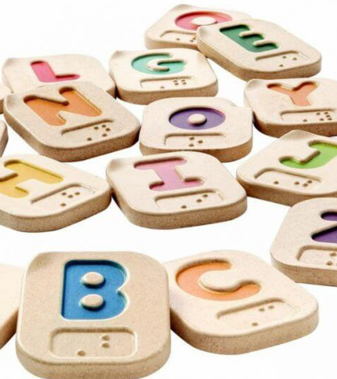Braille alphabet tiles