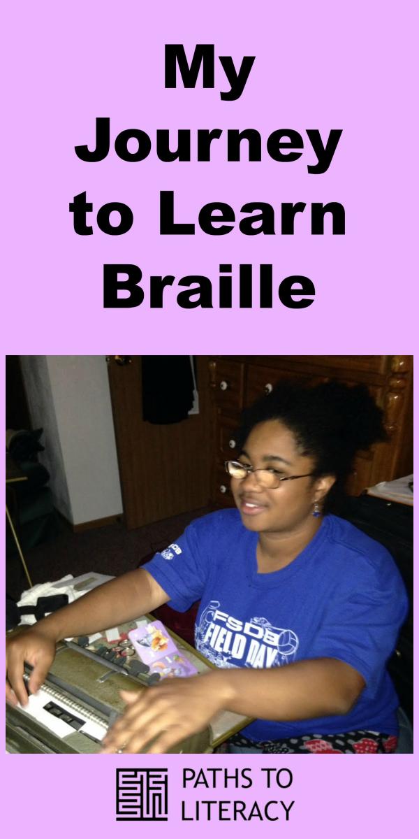 Collage of my journey to learn braille