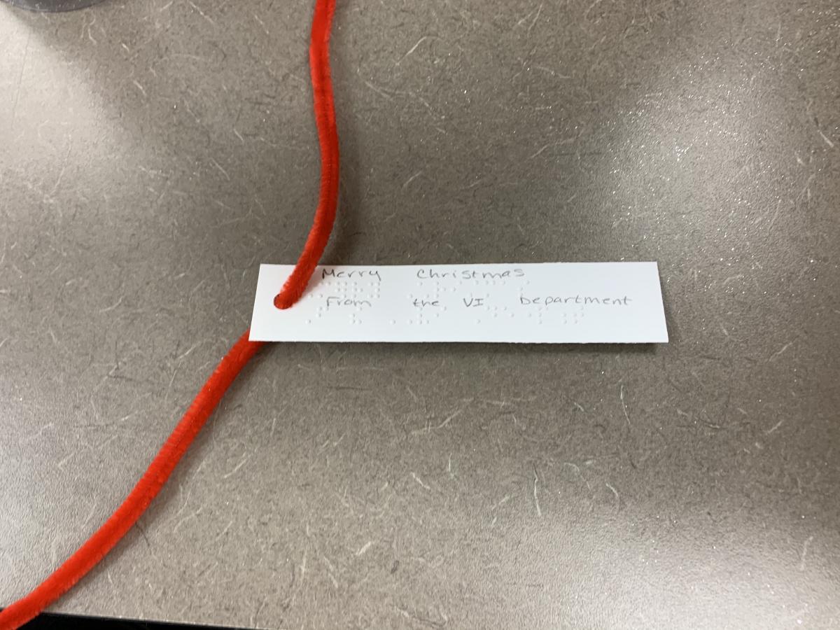 Braille label: Braille label: