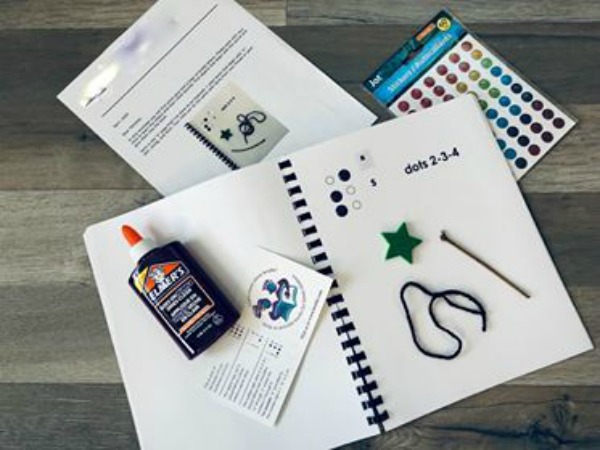 Materials from braille literacy kit