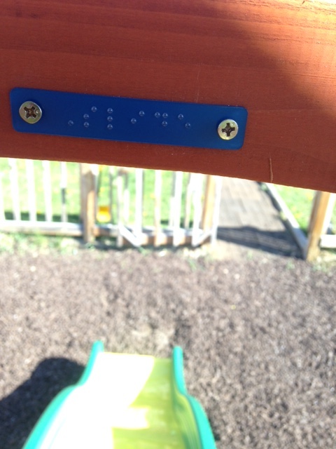 Braille label of slide