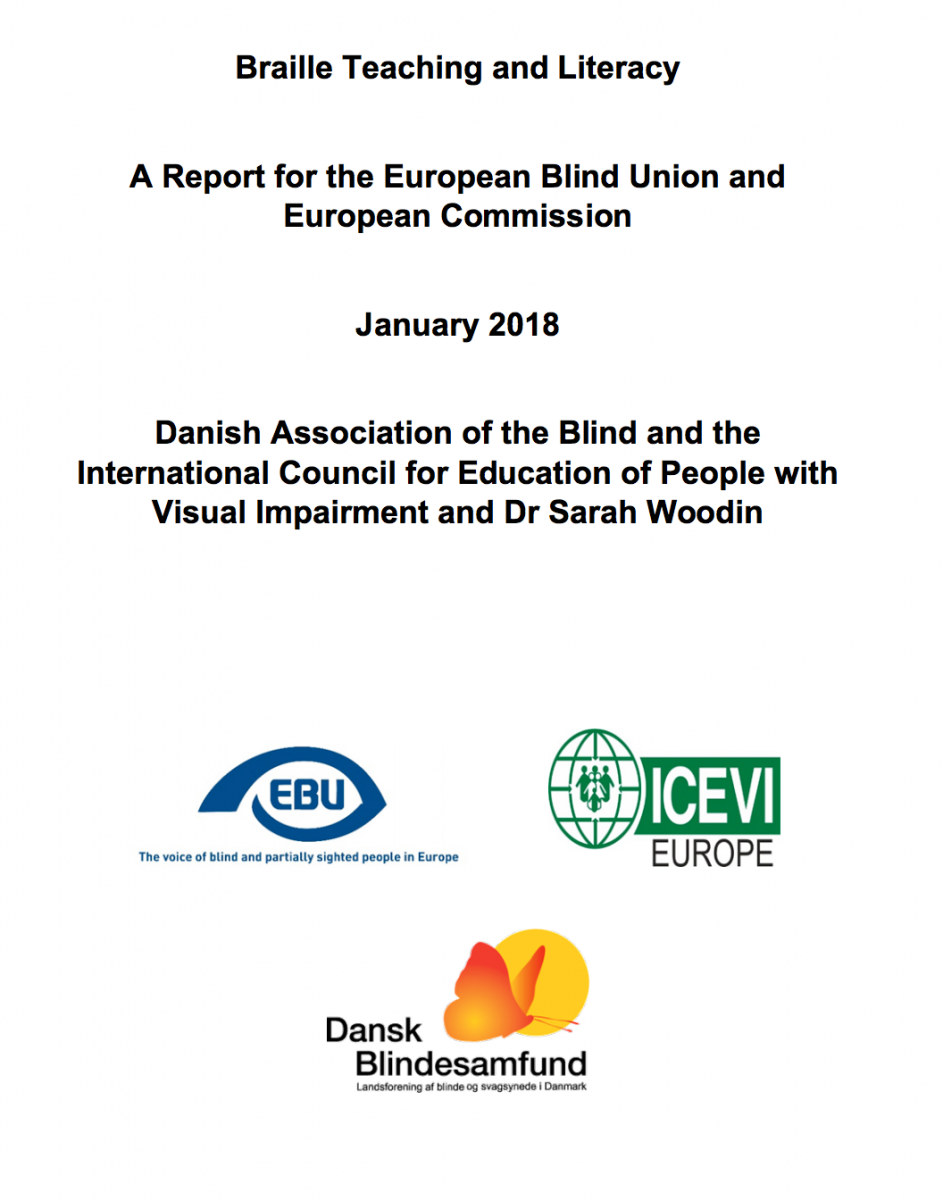 Click to open the full report as a pdf. Cover of the Braille Teaching and Literacy Report