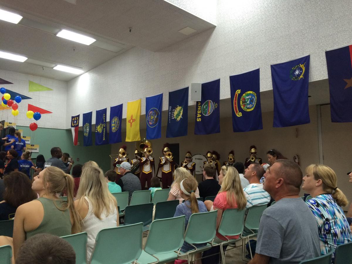 school assembly for the Braille Challenge