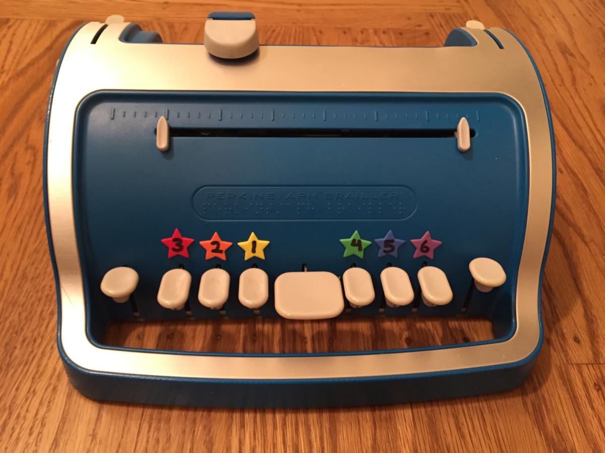Braillewriter with color coded keys