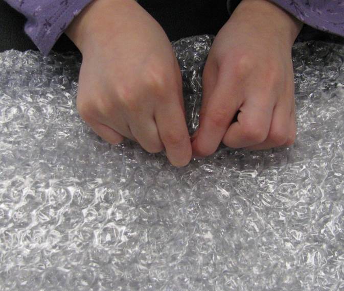 Popping bubble wrap