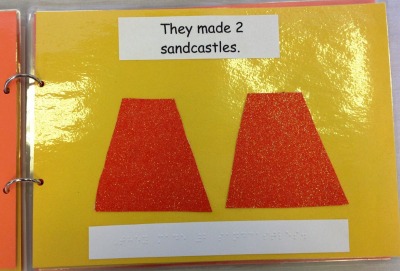 They made 2 sandcastles. They made 2 sandcastles