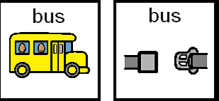 Visually-enhanced symbol for bus