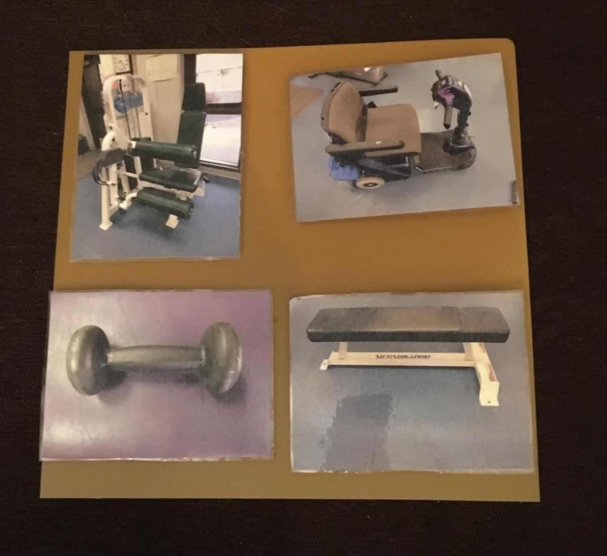 The choice cards are arranged in a sequence cards with photographs of different physical education activities displayed on a board