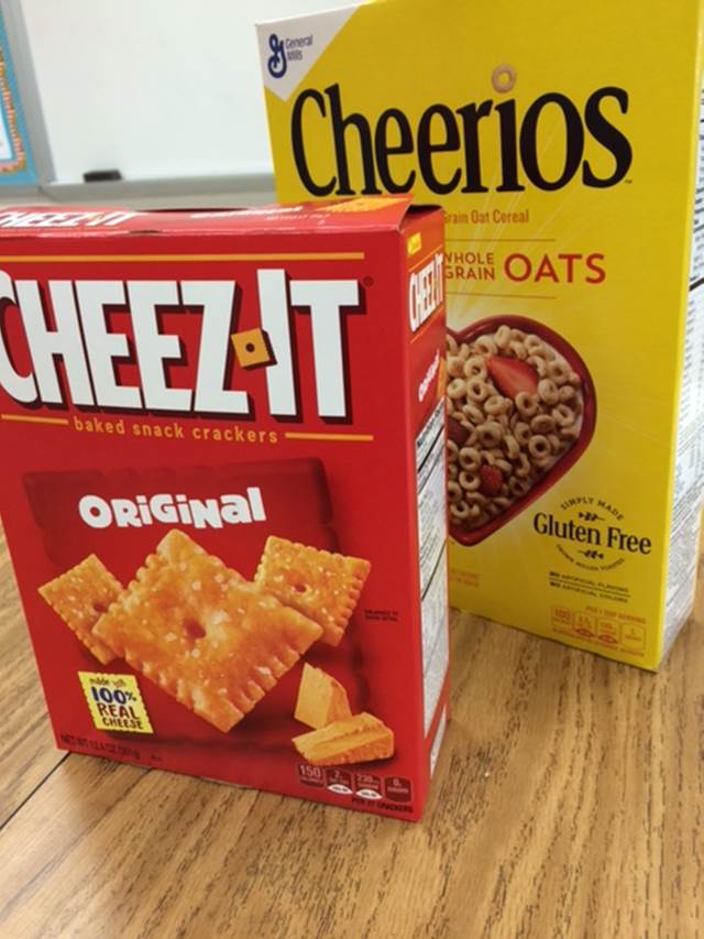 Cheerios and Cheez-its