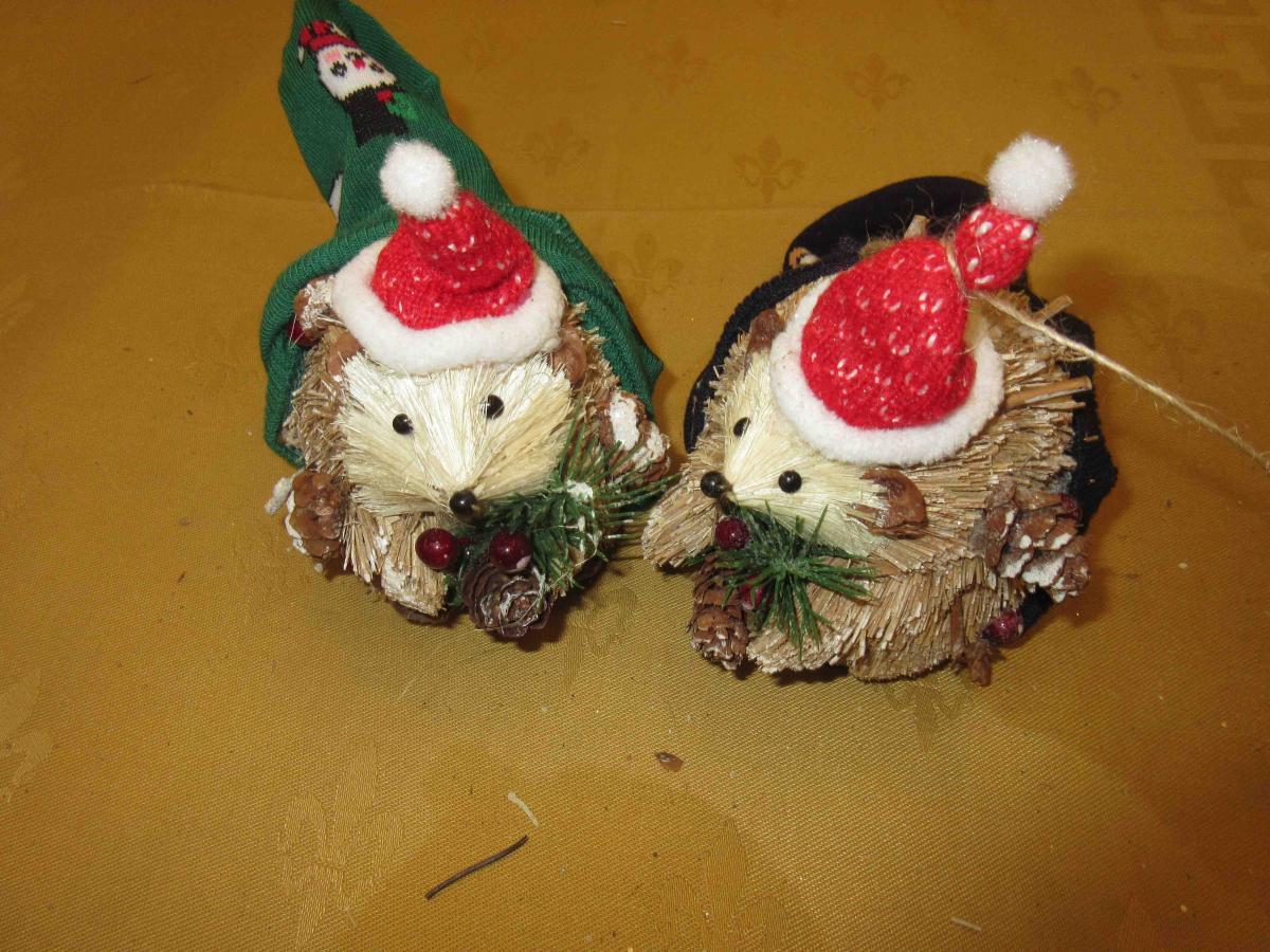 Two hedgehogs inside socks Two hedgehogs inside socks