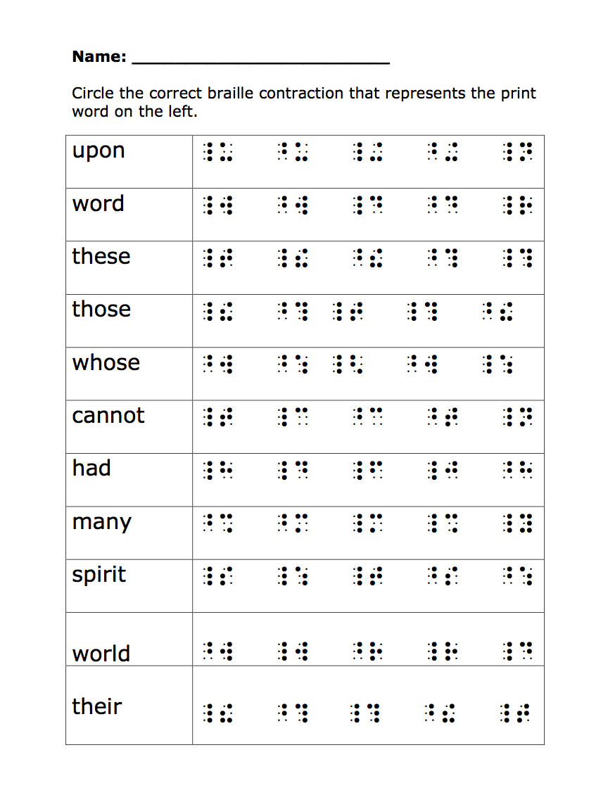 Contractions worksheet