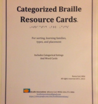 categorized braille resource cards