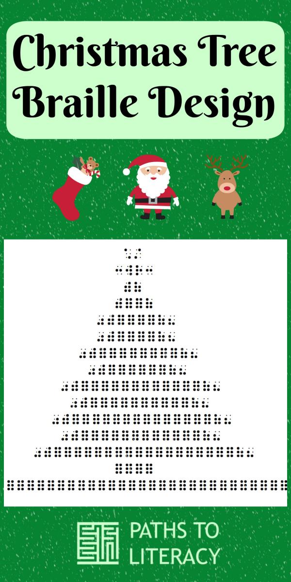 Collage of braille Christmas tree