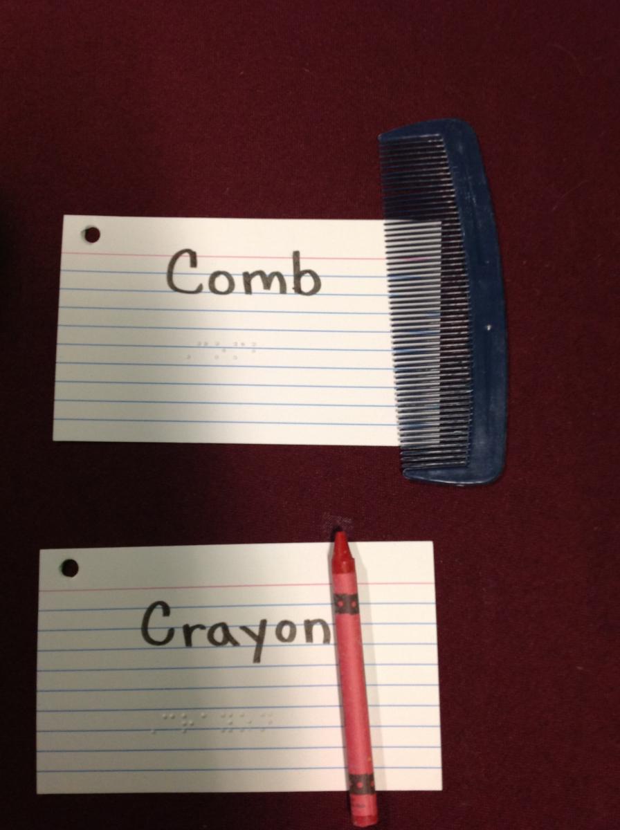 Cards with comb & crayon Cards with comb and crayon