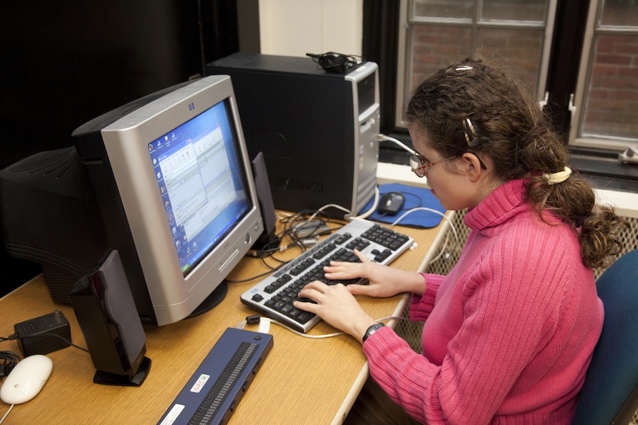 Girl using computer