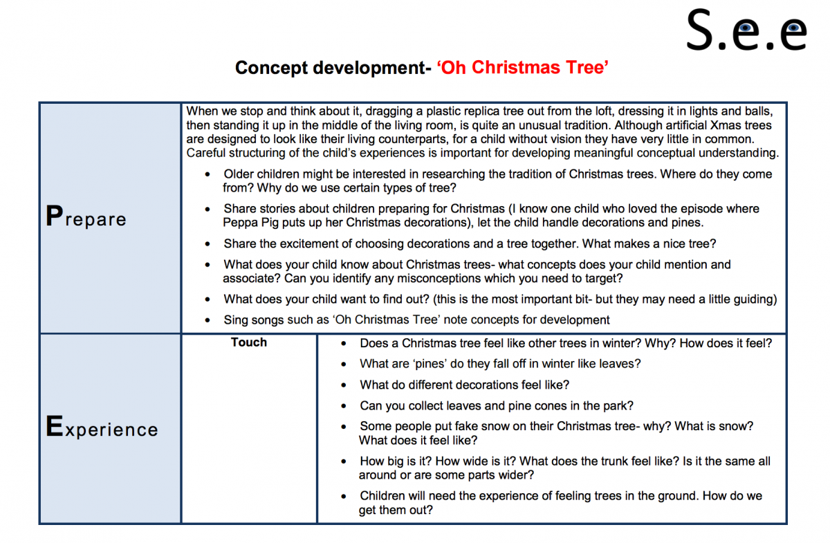 Concept Development sheet for SEE