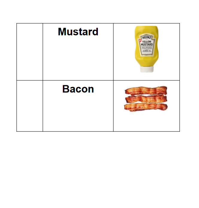 mustard and bacon options