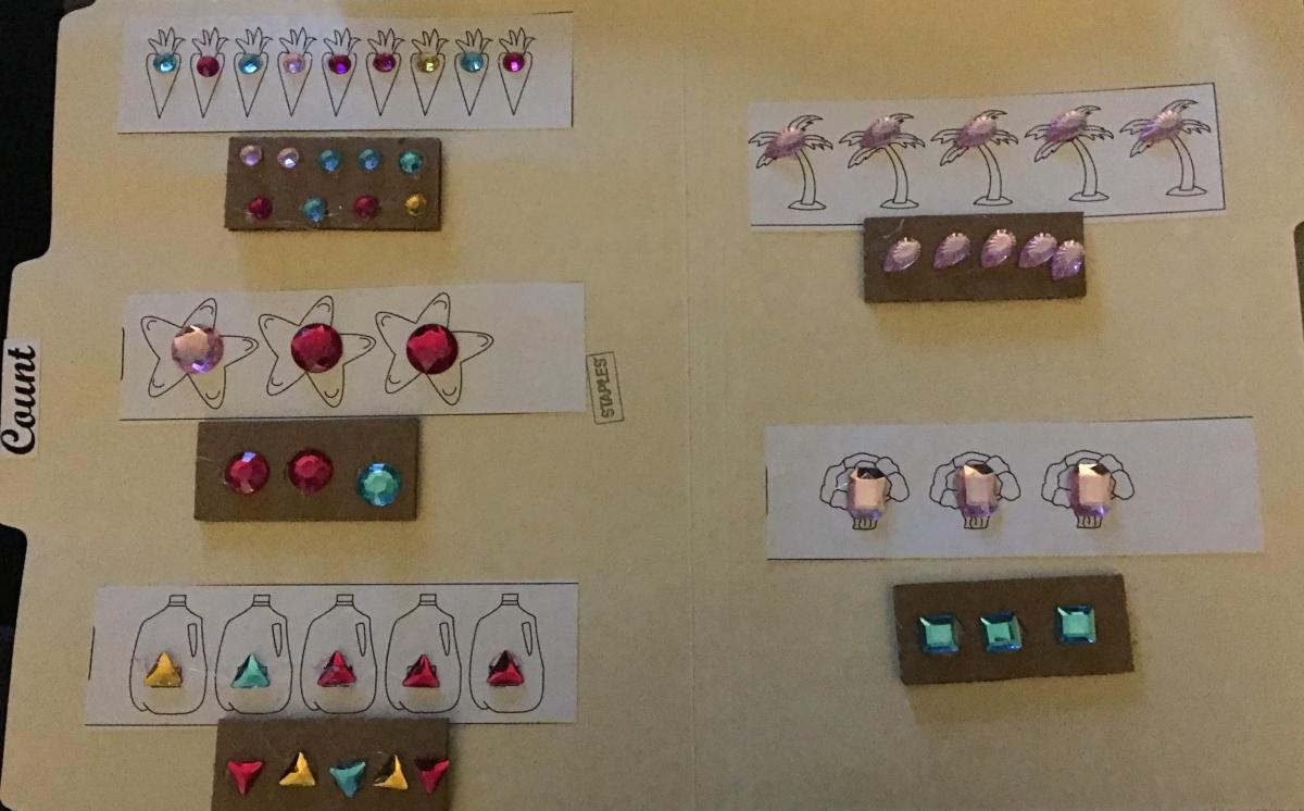 Click to view counting page with objects. Counting page from File Folder game