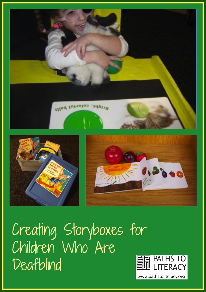 Collage of creating storyboxes for children who are deafblind